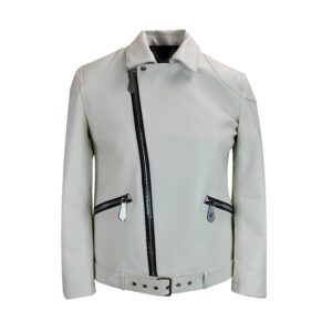 Leather Jacket Managing Director off white